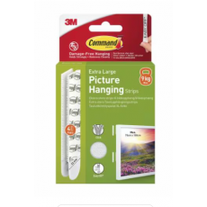 3M Command™ Extra Large Picture Hanging Strips 9kg, 4 Pairs (8 Strips) - White 3M Command™ Extra Large Picture Hanging Strips 9kg, 4 Pairs (8 Strips) - White